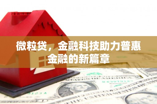 志丹微粒贷，金融科技助力普惠金融的新篇章