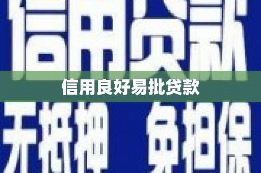 志丹信用良好易批贷款