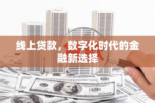 志丹线上贷款，数字化时代的金融新选择