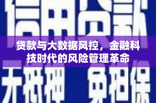 志丹贷款与大数据风控，金融科技时代的风险管理革命