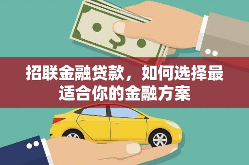志丹招联金融贷款，如何选择最适合你的金融方案