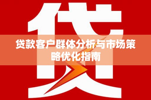 志丹贷款客户群体分析与市场策略优化指南