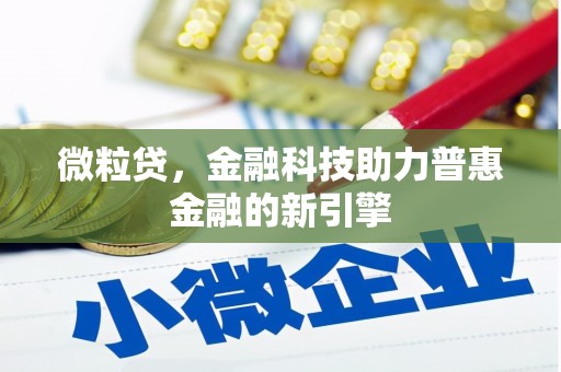 志丹微粒贷，金融科技助力普惠金融的新引擎