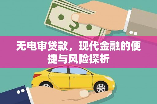 志丹无电审贷款，现代金融的便捷与风险探析