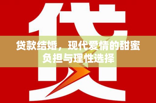 志丹贷款结婚，现代爱情的甜蜜负担与理性选择
