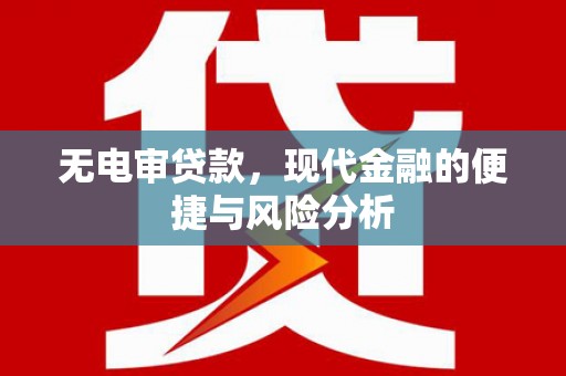 志丹无电审贷款，现代金融的便捷与风险分析