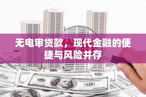 志丹无电审贷款，现代金融的便捷与风险并存