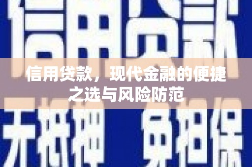 志丹信用贷款，现代金融的便捷之选与风险防范