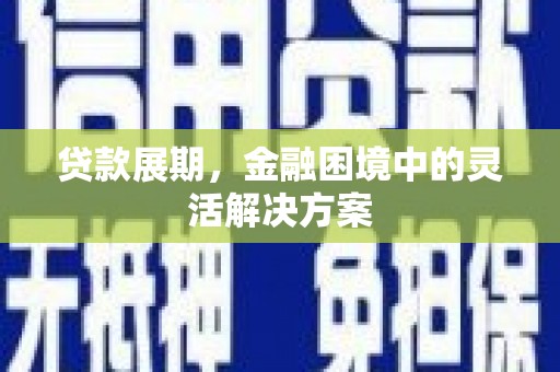 志丹贷款展期，金融困境中的灵活解决方案