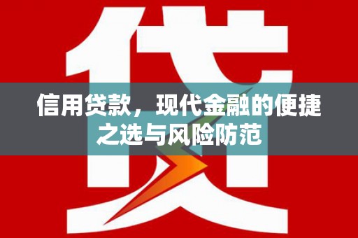 志丹信用贷款，现代金融的便捷之选与风险防范