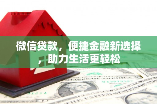 志丹微信贷款，便捷金融新选择，助力生活更轻松