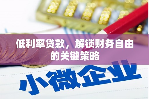 志丹低利率贷款，解锁财务自由的关键策略