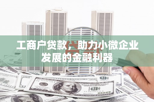 志丹工商户贷款，助力小微企业发展的金融利器