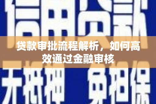 志丹贷款审批流程解析，如何高效通过金融审核