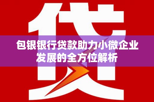 志丹包银银行贷款助力小微企业发展的全方位解析