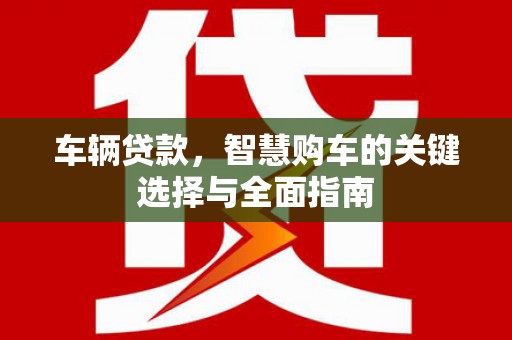 志丹车辆贷款，智慧购车的关键选择与全面指南