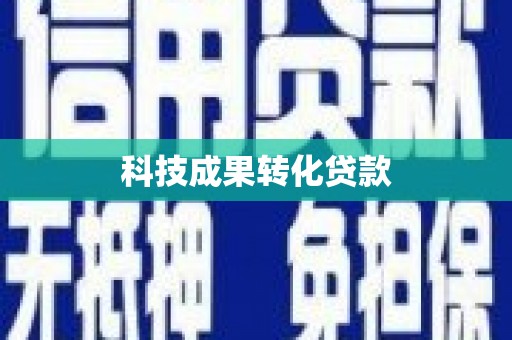志丹科技成果转化贷款