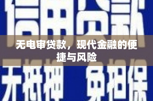 志丹无电审贷款，现代金融的便捷与风险