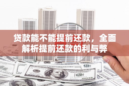 志丹贷款能不能提前还款，全面解析提前还款的利与弊