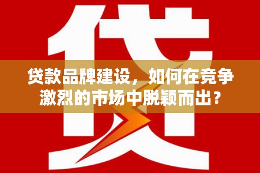 志丹贷款品牌建设，如何在竞争激烈的市场中脱颖而出？