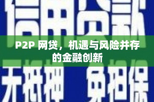 志丹P2P 网贷，机遇与风险并存的金融创新
