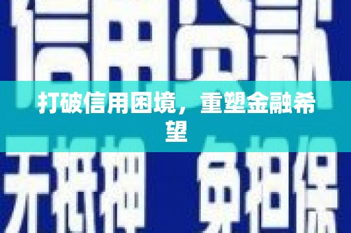 志丹打破信用困境，重塑金融希望