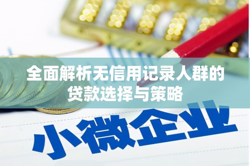 志丹全面解析无信用记录人群的贷款选择与策略