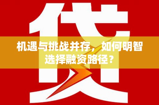 志丹机遇与挑战并存，如何明智选择融资路径？