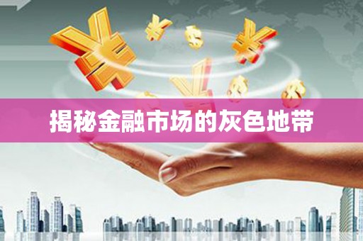 志丹揭秘金融市场的灰色地带