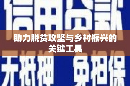 志丹助力脱贫攻坚与乡村振兴的关键工具