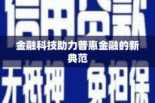 志丹金融科技助力普惠金融的新典范