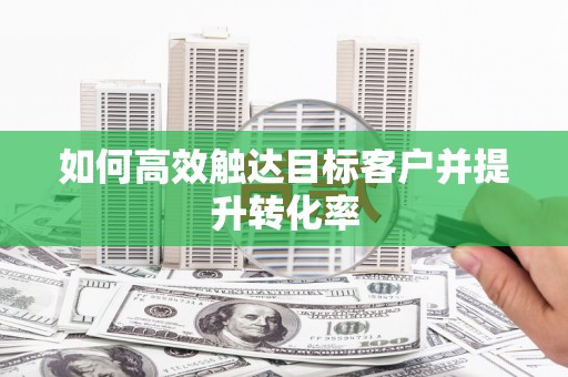 志丹如何高效触达目标客户并提升转化率