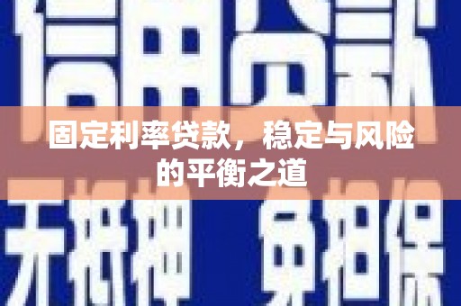 志丹固定利率贷款，稳定与风险的平衡之道